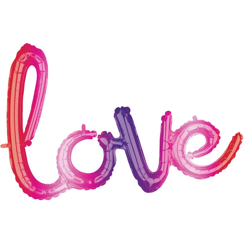 LOVE SCRIPT OMBRE FOIL BALLOON