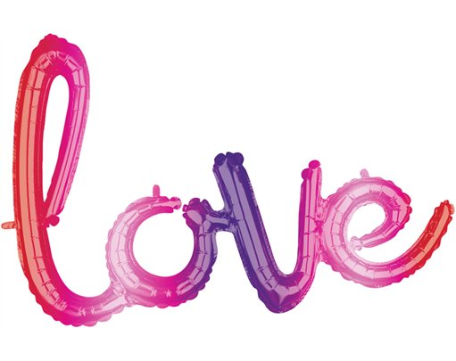 LOVE SCRIPT OMBRE FOIL BALLOON