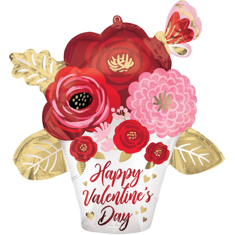 PAINTED FLOWERS VALENTINES SUPERSHAPE