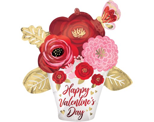 PAINTED FLOWERS VALENTINES SUPERSHAPE