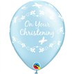 25PK 11Iin COMMUNION LIGHT BLUE BUTTERFLIES QUALATEX
