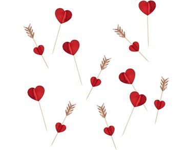 12PC HEART FOOD PICKS
