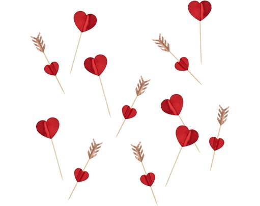 12PC HEART FOOD PICKS