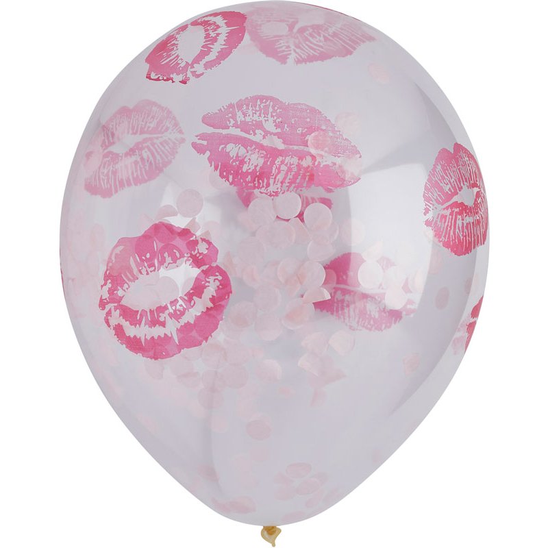 5PK 12in LIPS CONFETTI BALLOONS