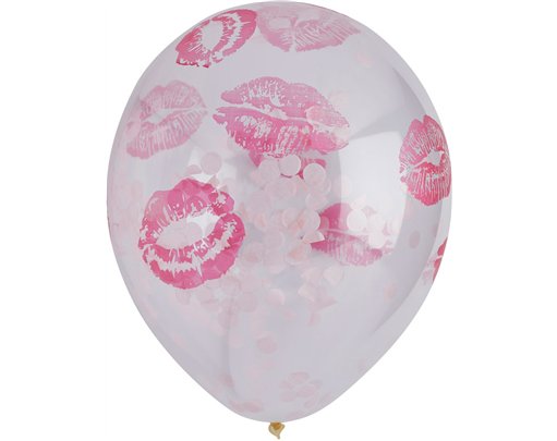 5PK 12in LIPS CONFETTI BALLOONS