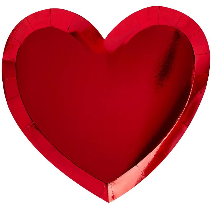 8PK RED HEART PLATES