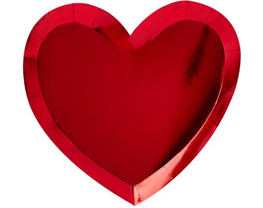 8PK RED HEART PLATES