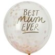 5PK 12in 'BEST MUM EVER' CONFETTI BALLOONS