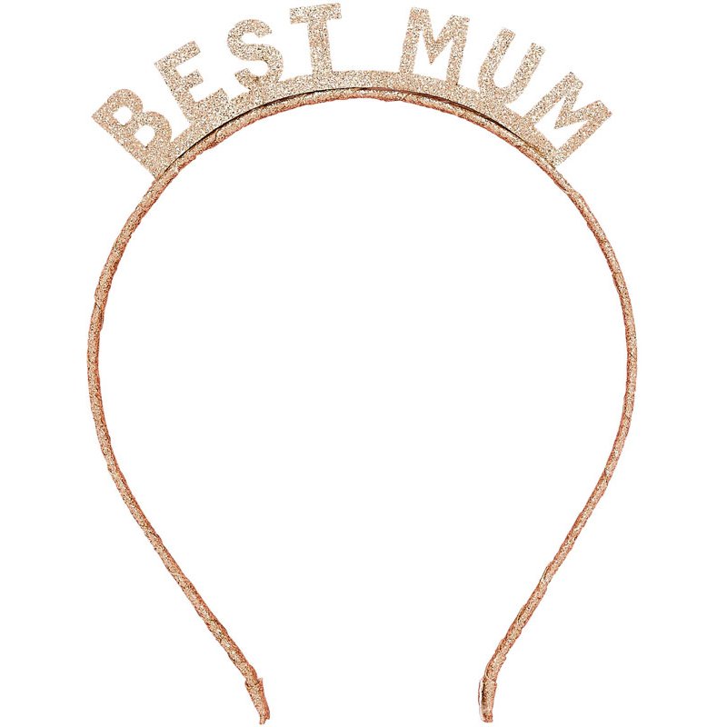 GOLD 'BEST MUM EVER' GLITTER HEADBAND