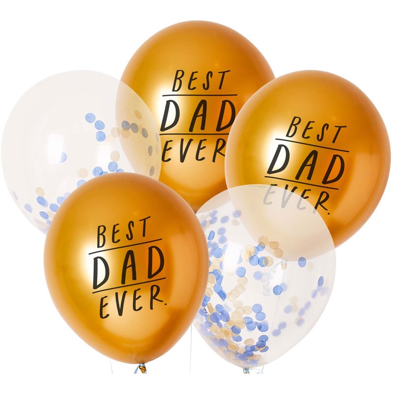 5PK 12in 'BEST DAD EVER' BALLOONS