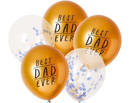 5PK 12in 'BEST DAD EVER' BALLOONS