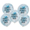 5PK 12in HAPPY FATHER'S DAY BLUE CONFETTI BALLOONS