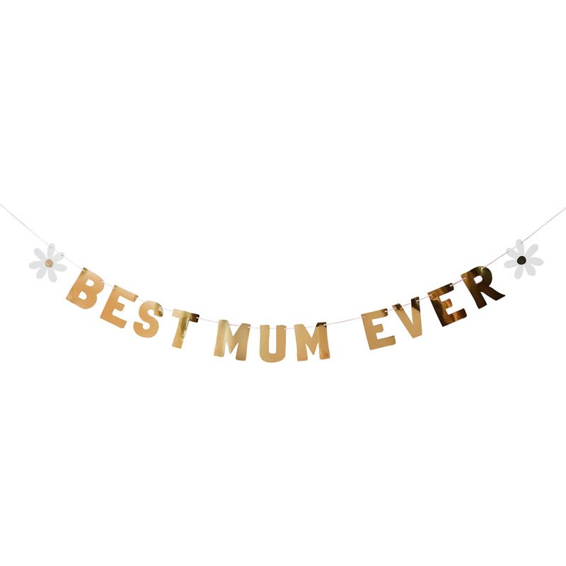 2m GOLD 'BEST MUM EVER' BANNER