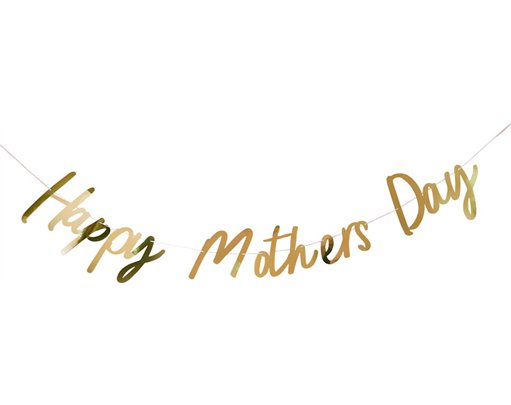 2m GOLD 'HAPPY MOTHER'S' DAY BANNER