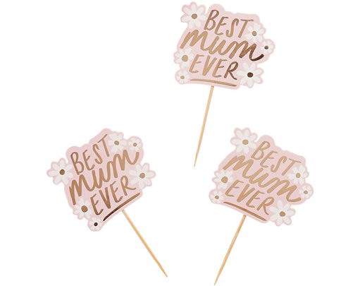 12PK BEST MUM EVER DAISY FOOD PICKS