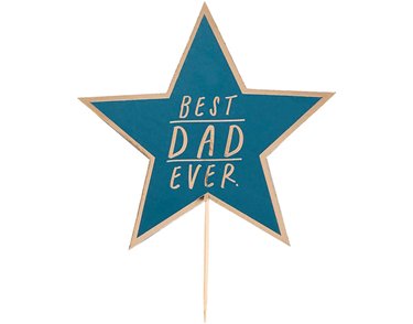 BEST DAD EVER GOLD FOILED CAKE TOPPER