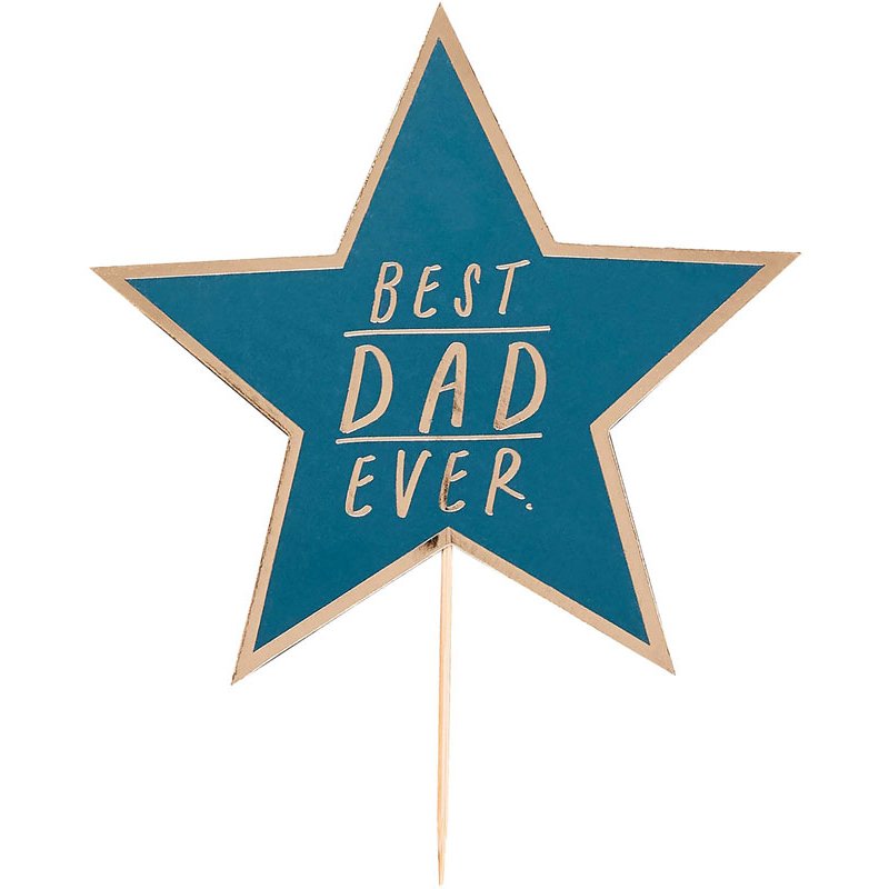 BEST DAD EVER GOLD FOILED CAKE TOPPER