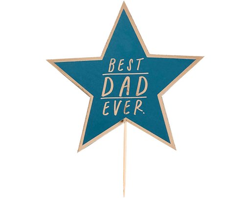 BEST DAD EVER GOLD FOILED CAKE TOPPER