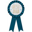 'BEST DAD' TEAL SATIN BADGE