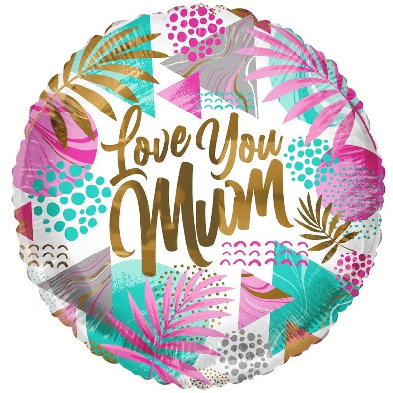 18in LOVE YOU MUM JUNGLE FOIL BALLOON