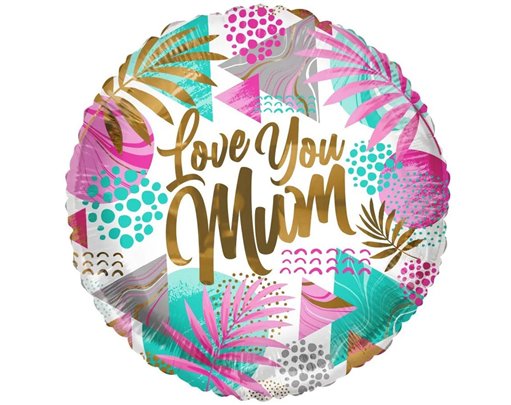 18in LOVE YOU MUM JUNGLE FOIL BALLOON