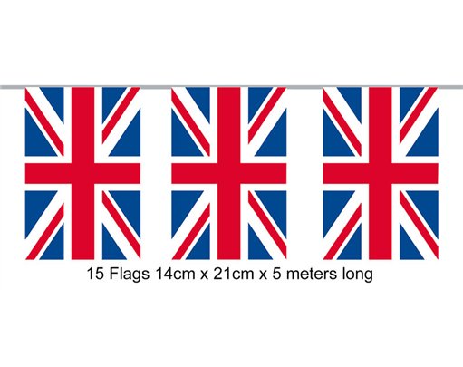 5m 15 FLAGS RECTANGULAR BUNTING