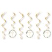 6PC BOTANICAL CROSS SWIRL DECORATIONS