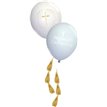 6PK 11in BLUE BOTANICAL CROSS LATEX BALLOONS WITH TASSELS
