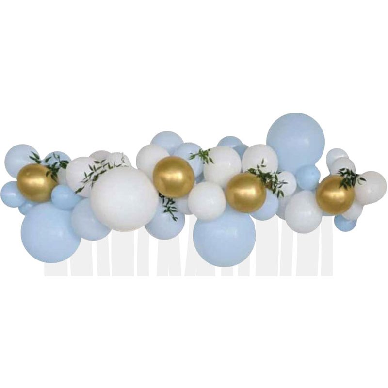 39PC BLUE BOTANICAL CROSS BALLOON BACKDROP