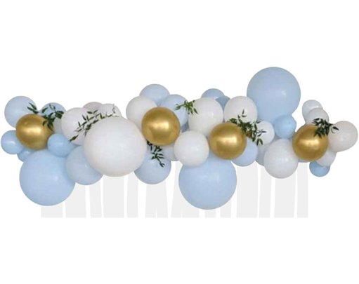39PC BLUE BOTANICAL CROSS BALLOON BACKDROP