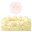 PINK BOTANICAL CROSS CAKE TOPPER