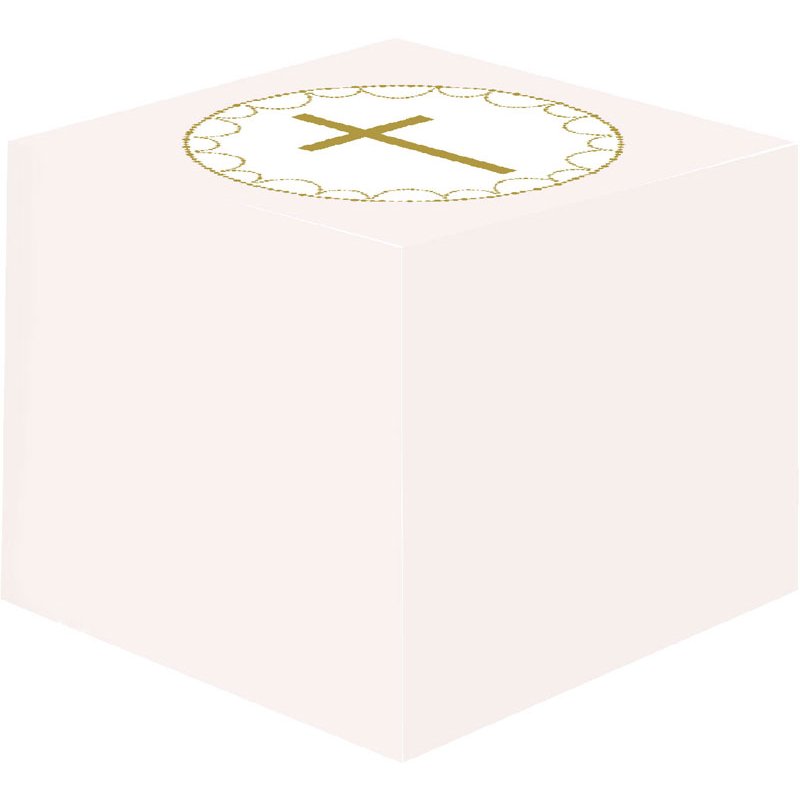 8PK PINK BOTANCIAL CROSS FAVOUR BOX