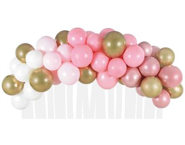 39PC PINK BOTANICAL CROSS BALLOON BACK DROP