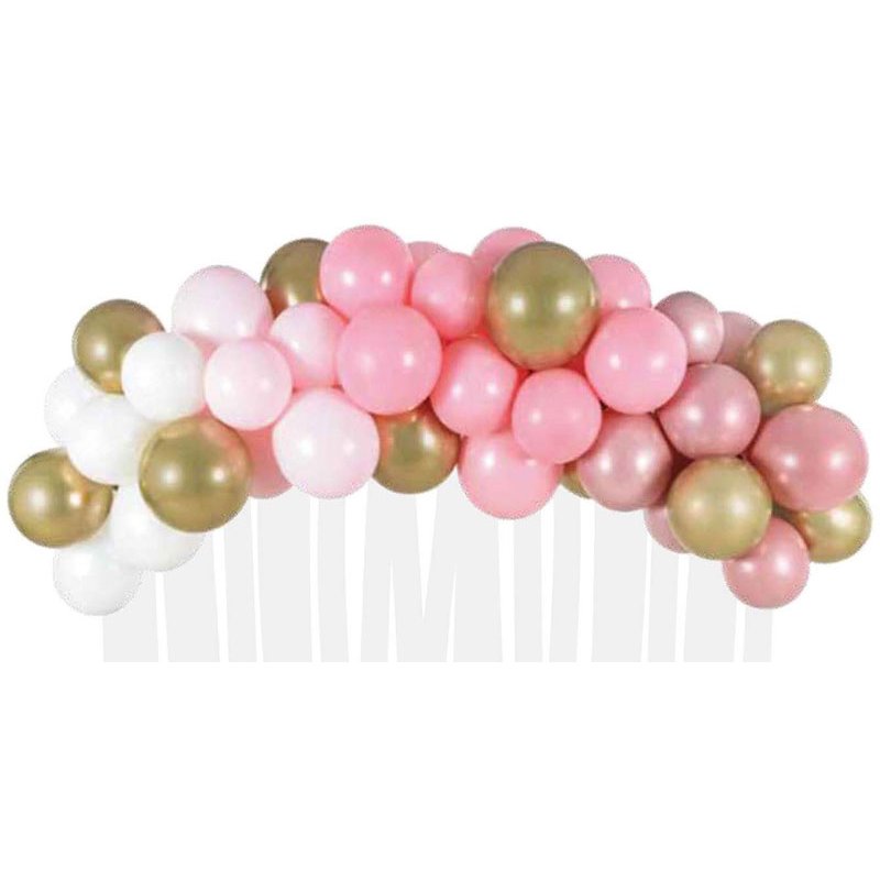 39PC PINK BOTANICAL CROSS BALLOON BACK DROP
