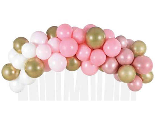 39PC PINK BOTANICAL CROSS BALLOON BACK DROP