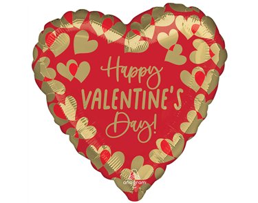 18in GOLDEN HAPPY VALENTINES DAY