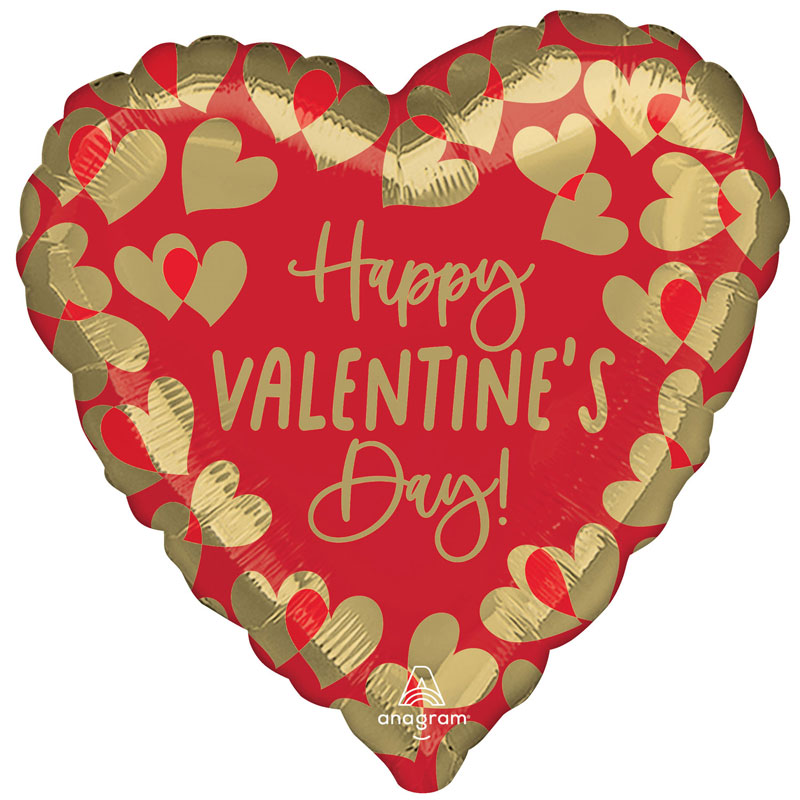 18in GOLDEN HAPPY VALENTINES DAY