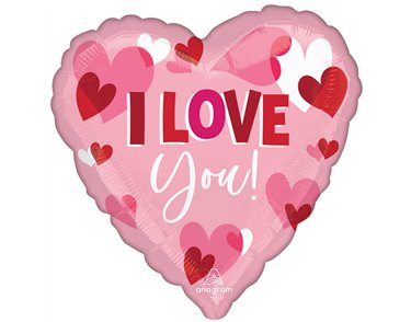 I LOVE U PLAYFUL HEARTS JUMBO FOIL BALLOON
