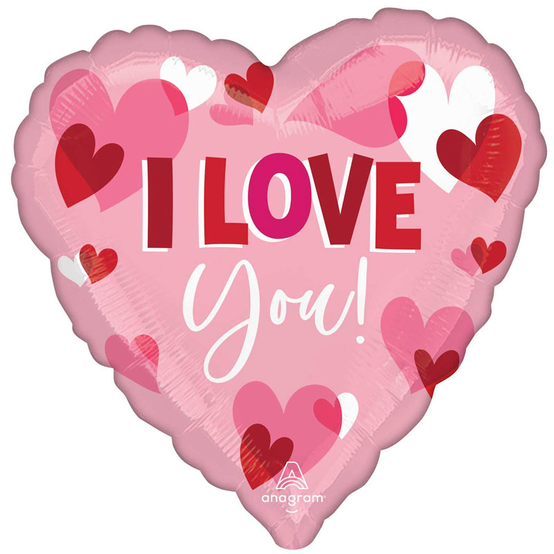 I LOVE U PLAYFUL HEARTS JUMBO FOIL BALLOON