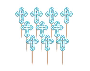 36PCK RELIGIOUS BLUE PARTY PICKS