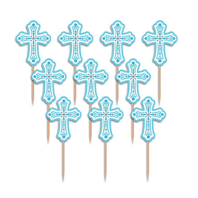 36PCK RELIGIOUS BLUE PARTY PICKS