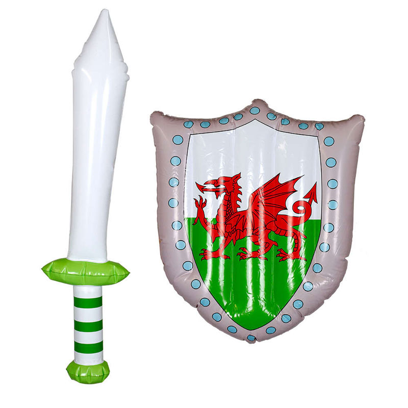 INFLATABLE WALES FLAG SHIELD & SWORD