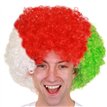 RED, WHITE AND GREEN AFRO WIG