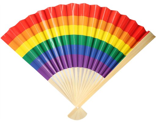 25.5cm RAINBOW PRIDE FOLDING FAN 12S
