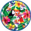 8PK 9in TROPICAL PALM LUAU PLATES