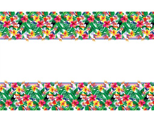 54x84in TROPICAL PALM LUAU PLASTIC TABLECOVER