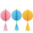 3PC PASTEL PAPER HONEYCOMB DECORATION KIT