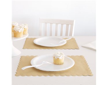 8PK KRAFT PAPER SCALLOPED PLACEMATS