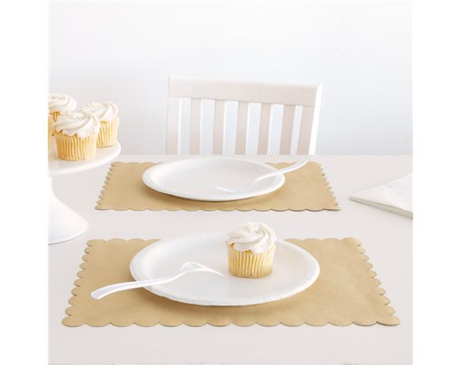 8PK KRAFT PAPER SCALLOPED PLACEMATS