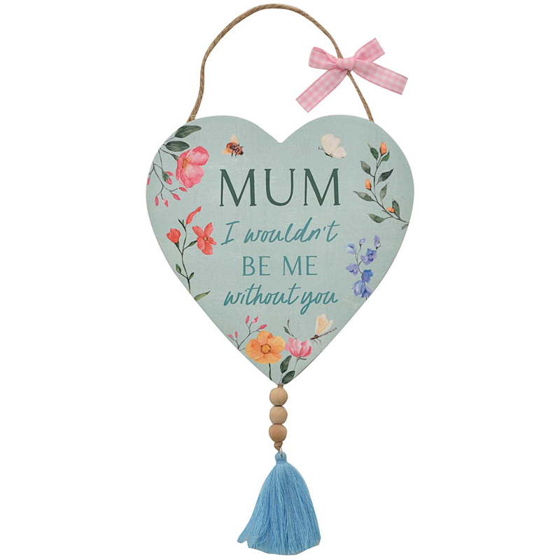3ASST THE COTTAGE GARDEN MUM HANGING HEART PLAQUE